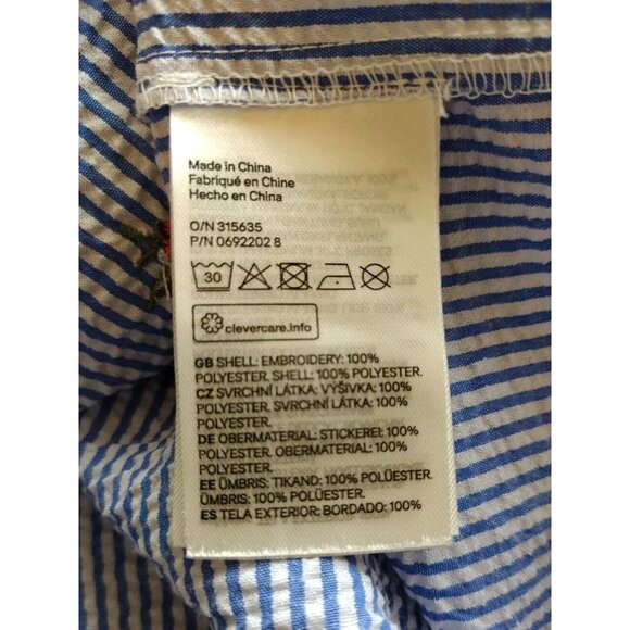 Divided Top 4 Button Up Striped Floral Coastal - Picture 11 of 14